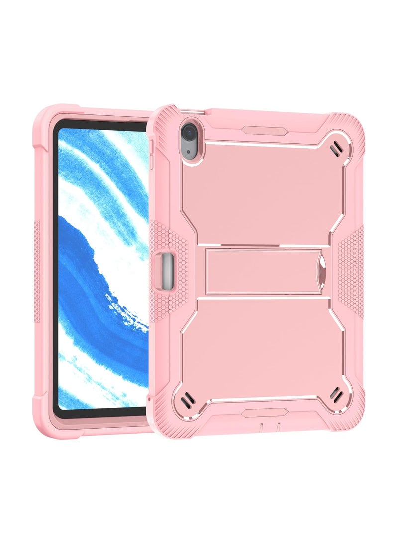 Kids Case Compatible with iPad Air 11 inch 7th Generation (M3) 2025, 3 in 1 Hybrid Shockproof Silicone Gel Protective Tablet Cover Built In Stand (Rose Gold) - Image 1